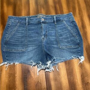 Torrid Blue Distressed Jean Shorts